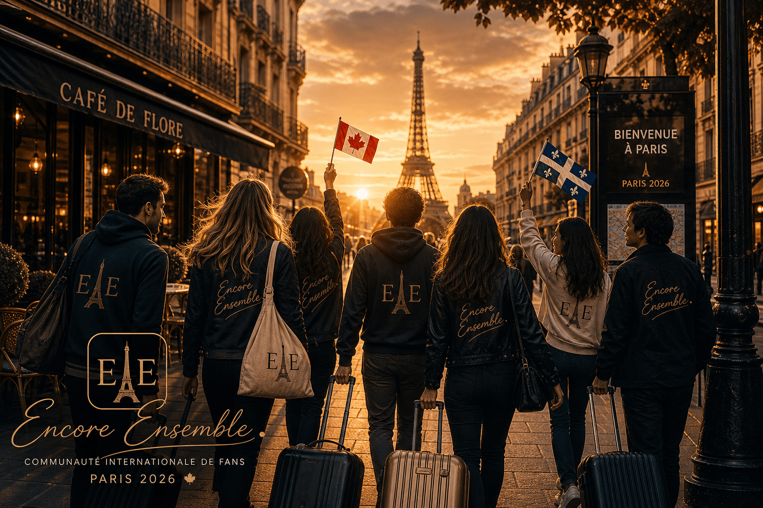 Fans internationaux de Céline Dion arrivant à Paris pour Paris 2026