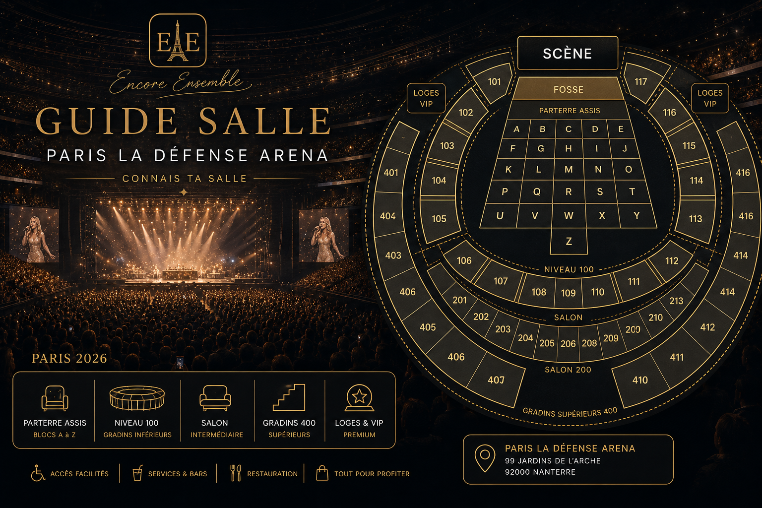 Encore Ensemble Paris La Defense Arena venue guide visual